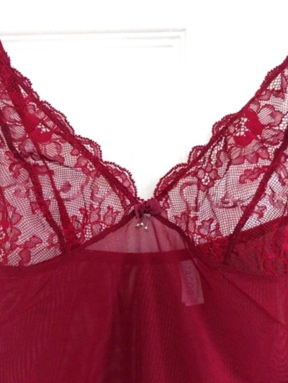 Jacob Burgundy Lace & Mesh Chemise